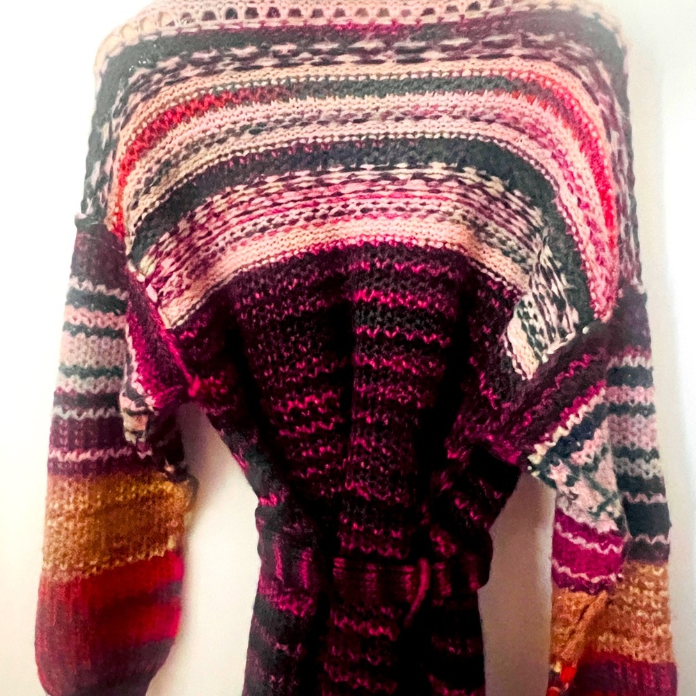 Free people think colorful wool sweater